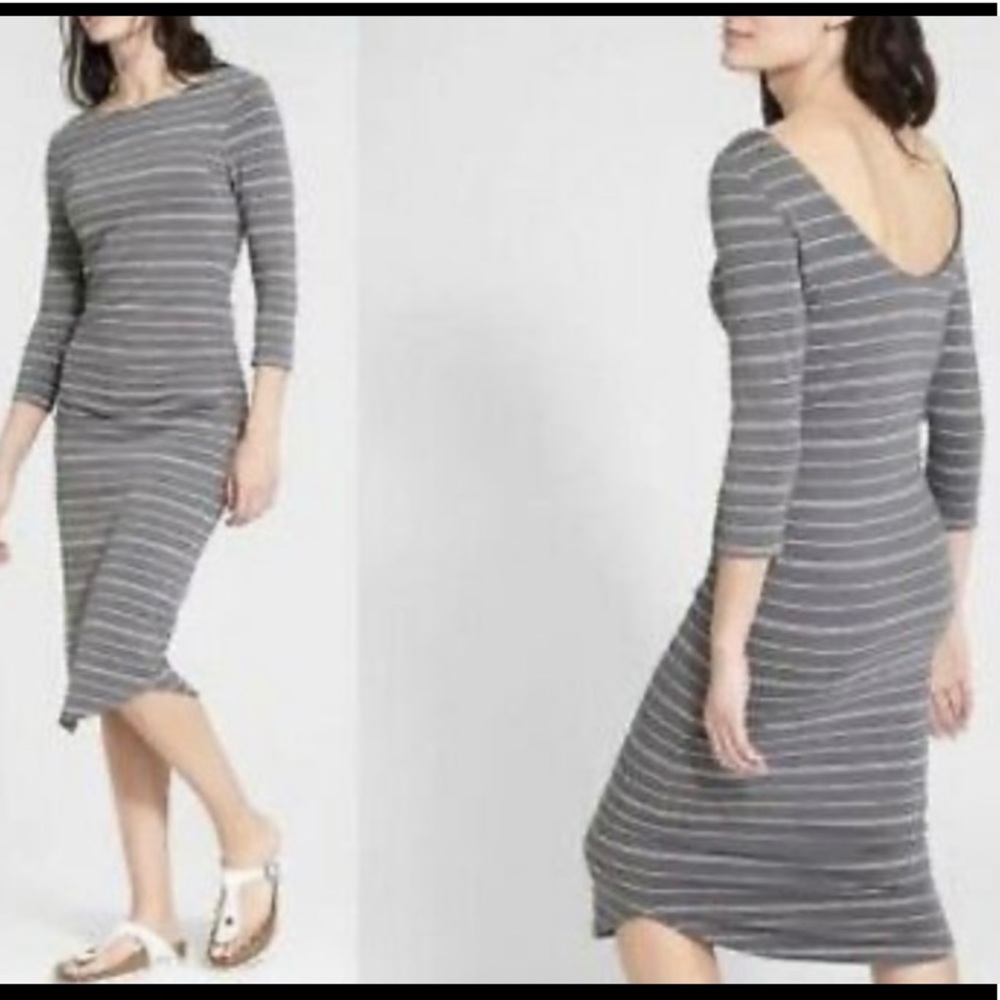 Athleta Women’s Comeback Dress Midi Gray Size M.